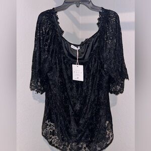 Black lace blouse